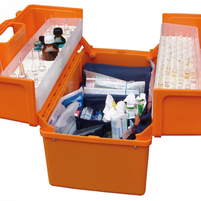 Укладка УМСП-01-П с ларингоскопом и эндотрахеальными трубками